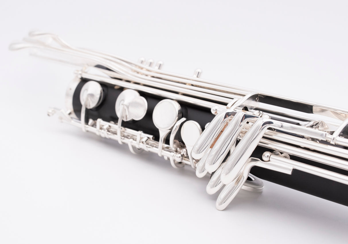 Royal Global Max Low C Bass Clarinet - close up on the paddle keys of the lower joint