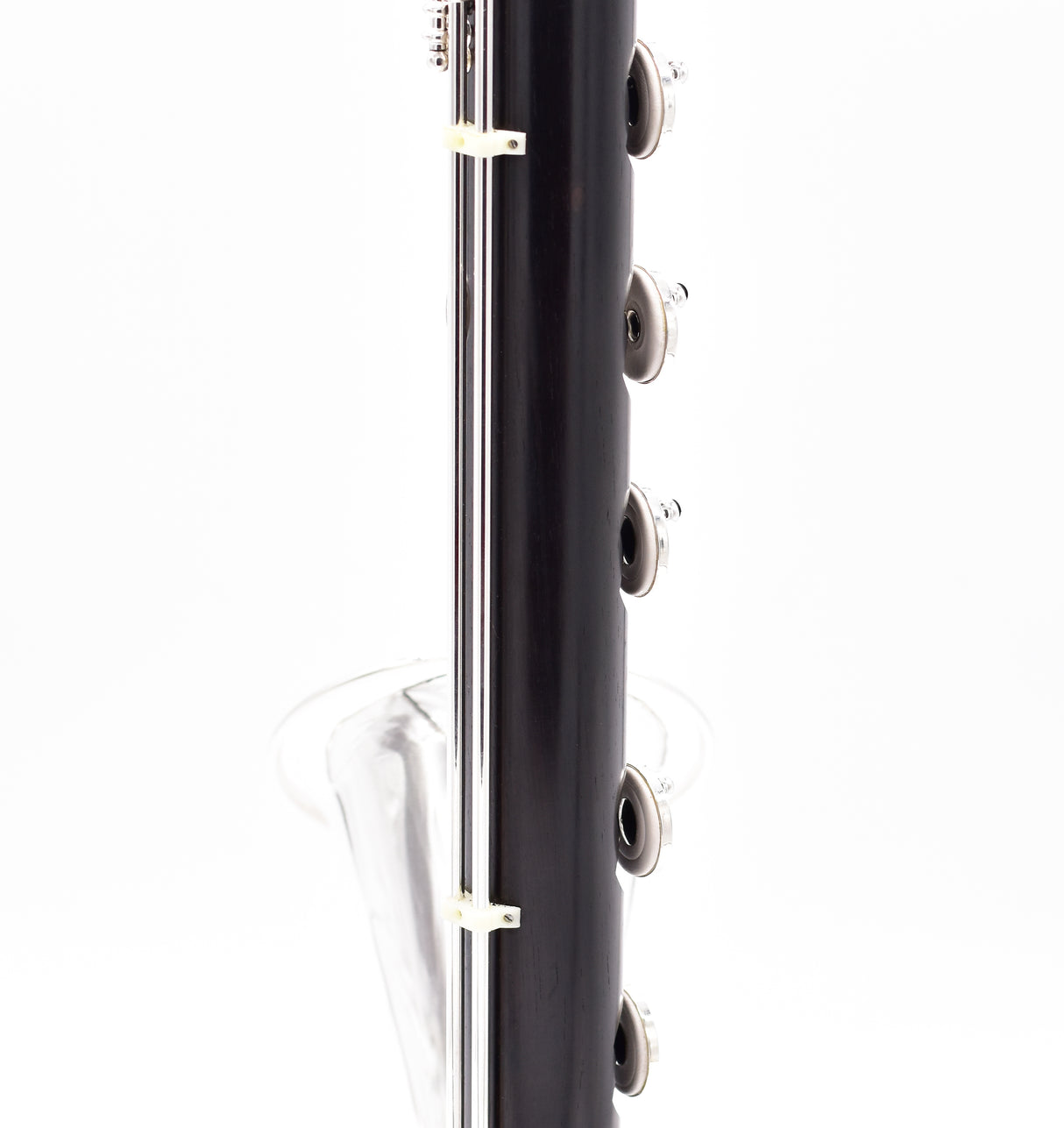 Royal Global Polaris Low C Bass Clarinet - the key pads of the lower joints