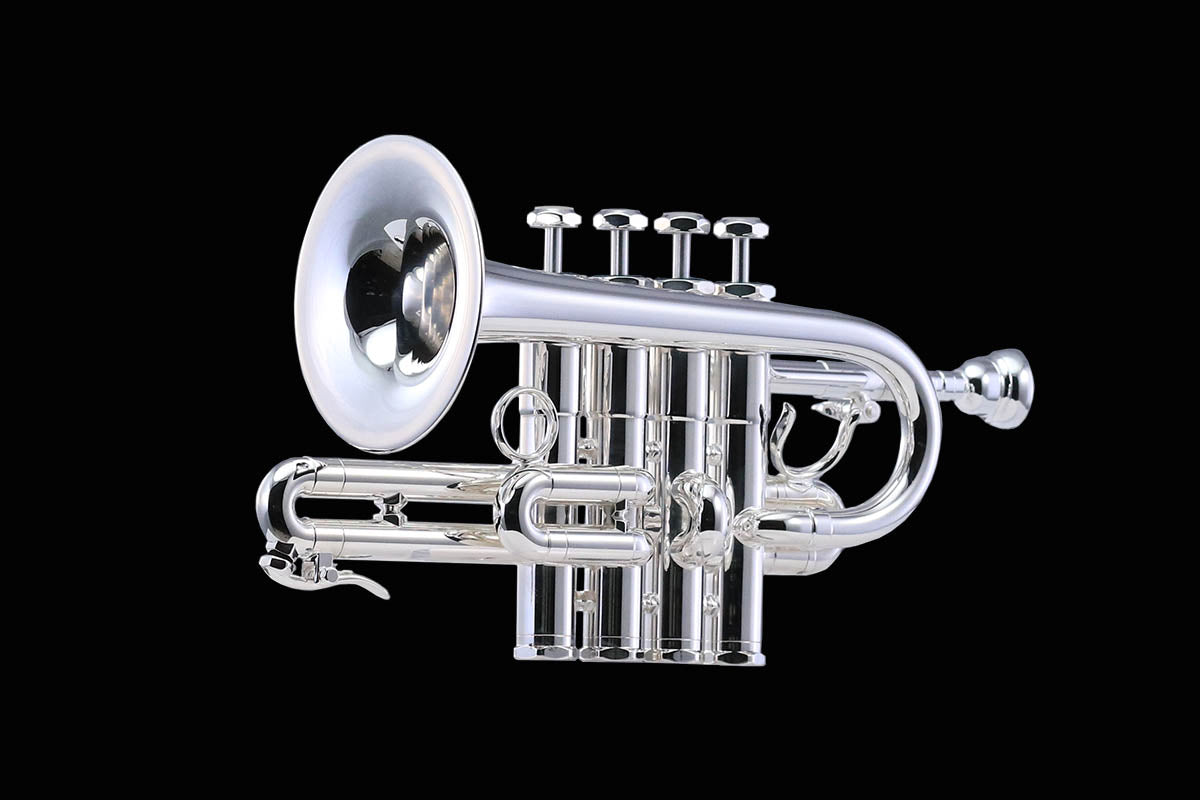 Schilke P7-4 Piccolo Trumpet Silver Plated - tilted bell forward