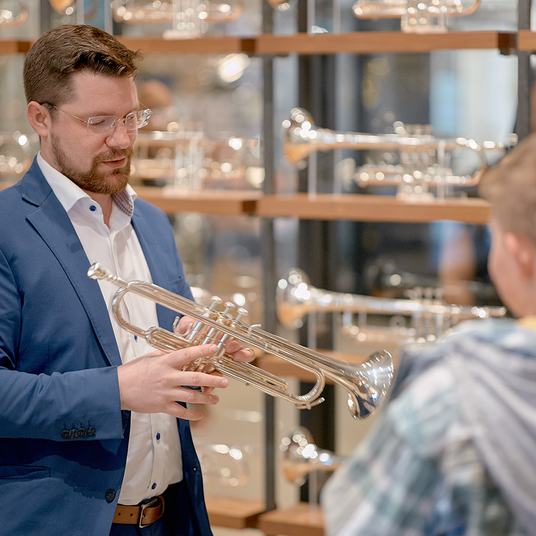 Ben at Trumpet Shop