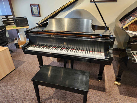 Used Steinway Model O 5’11” Ebony Satin Grand Piano with the bench