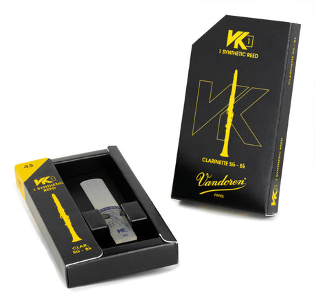 The Vandoren VK1 synthetic Bb clarinet reed in its packaging