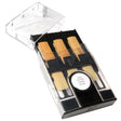 The Vandoren HRC10 Hyrdo reed case with the lid partially open and with reeds stored inside