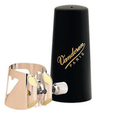 The pink gold Vandoren Optimum clarinet ligature with mouthpiece cap