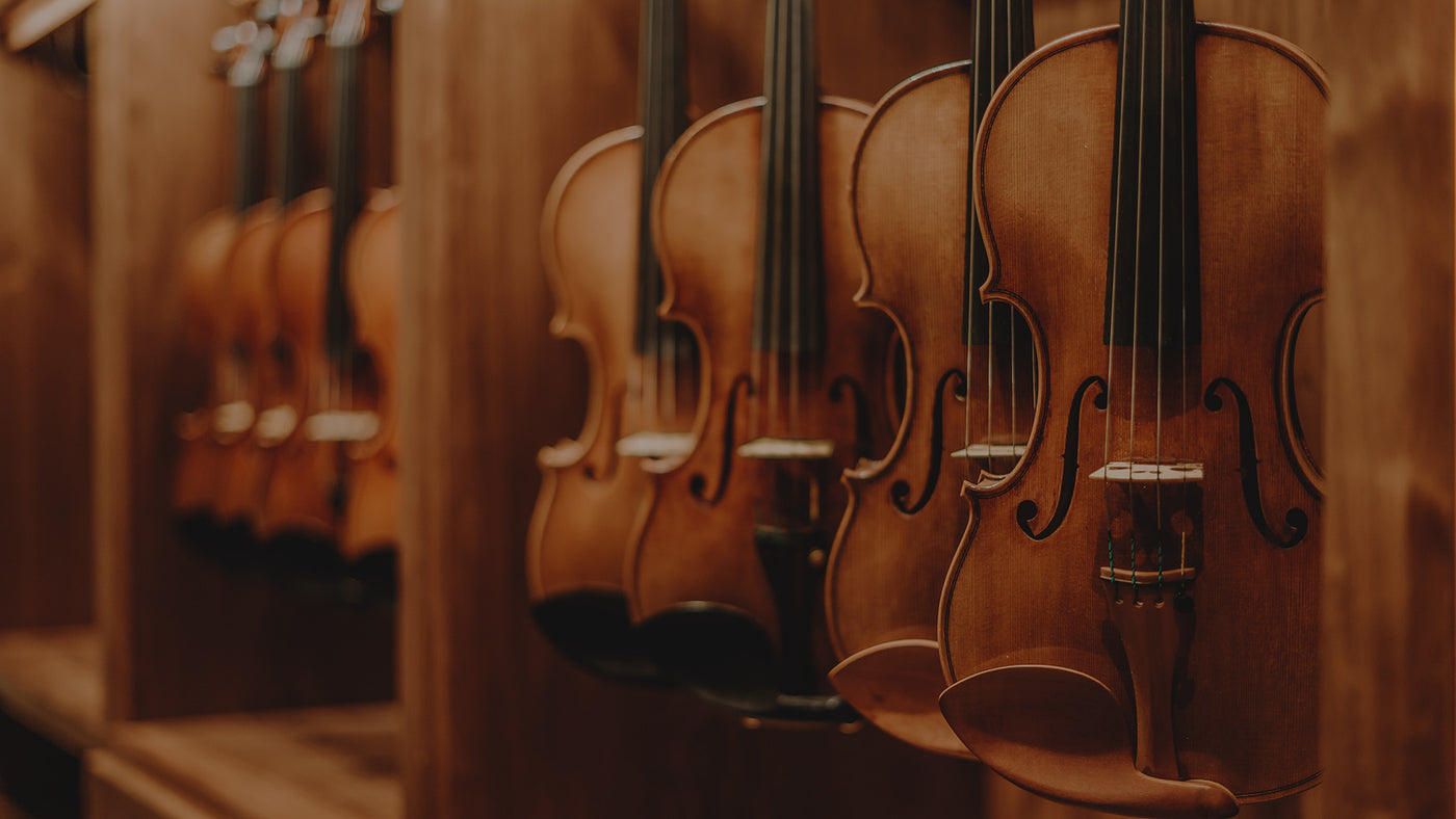 Violin Shop hanging violins