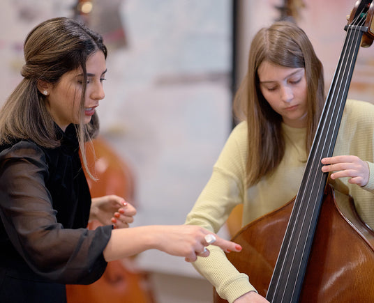 Bass student with Niloofar