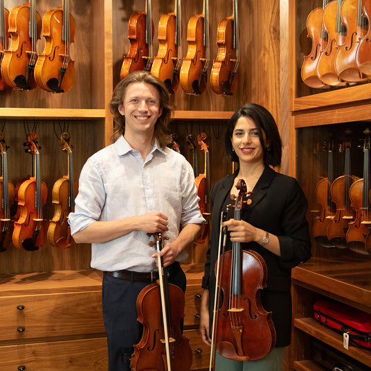 Violin Shop team, Josh and Niloofar