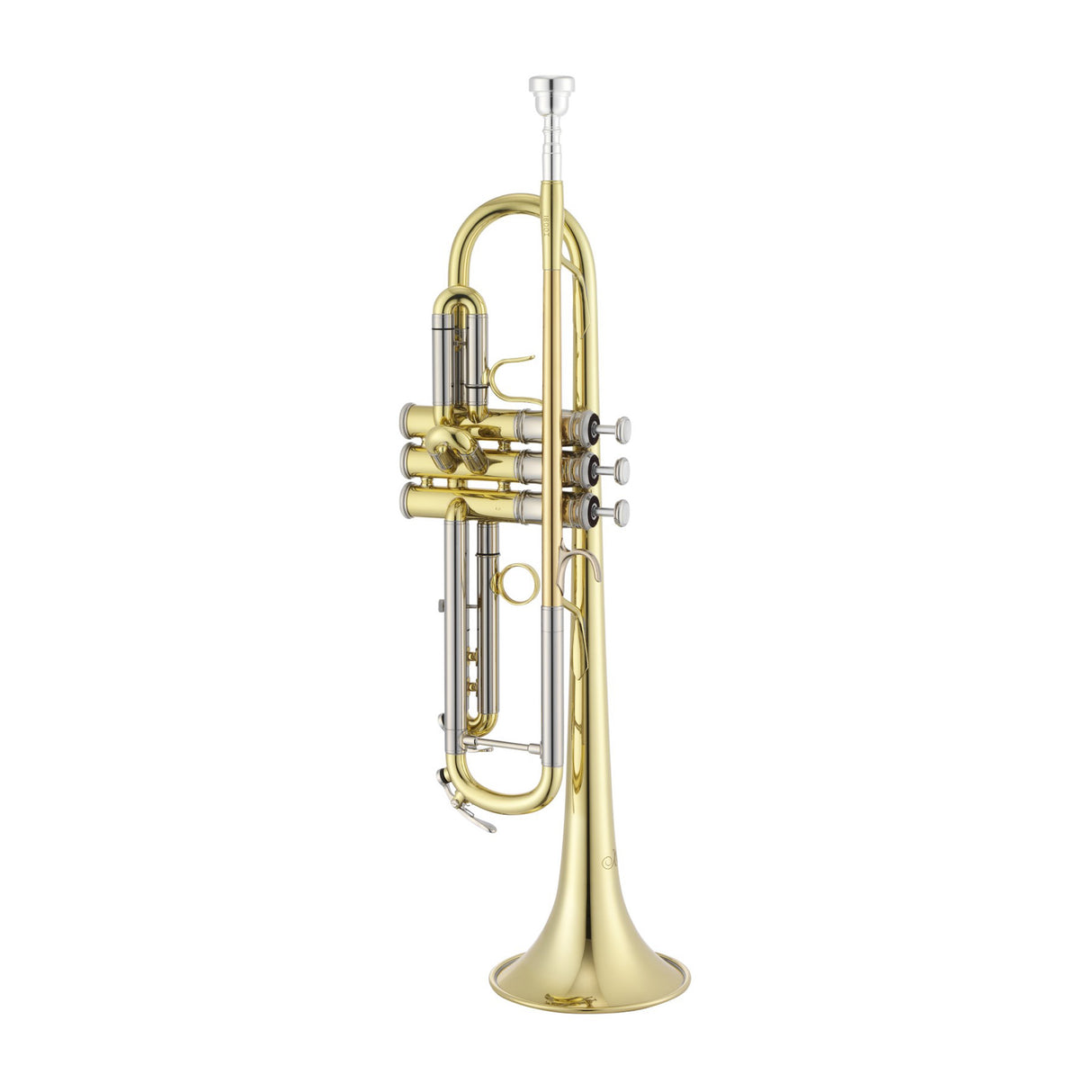 XO 1600i "Roger Ingram" Bb Trumpet - Clear Lacquer standing upright