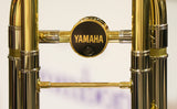 The Yamaha YSL882O Large Bore Tenor Trombone - close up on the counter weight- 